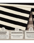 Tapis tissé plat rayé Noir et Blanc MALMÖ – STUDIO DECO