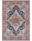 Tapis Vintage tissé plat Sylla Rouge et Bleu – STUDIO DECO