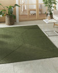 Tapis d'extérieur aspect jute ZADO Vert – STUDIO DECO