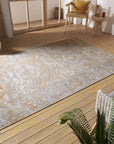 Tapis à poils ras oriental Said Crème et Terra – STUDIO DECO