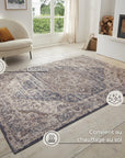 Tapis Vintage Oriental RANIA Crème et Bleu – STUDIO DECO