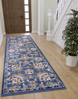 Tapis Persan aux motifs Fleuris KASHAN Bleu – STUDIO DECO