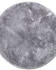 Tapis Rond Moelleux à Poils Longs Gris - ELLE Decoration – STUDIO DECO