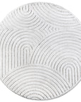 Tapis Rond motifs relief Crème - ELLE Decoration – STUDIO DECO