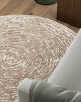 Tapis rond vintage abstrait Beige – STUDIO DECO