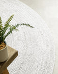 Tapis Rond en Jute MAHAL Blanc – STUDIO DECO
