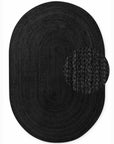 Tapis Ovale en Jute MAHAL Noir – STUDIO DECO