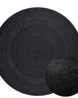 Tapis Rond en Jute MAHAL Noir – STUDIO DECO