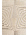 Tapis à motifs en relief Arcs Crème – STUDIO DECO