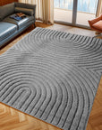 Tapis à motifs en relief Arcs Gris – STUDIO DECO