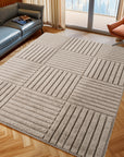 Tapis à motifs en relief Damier Beige – STUDIO DECO