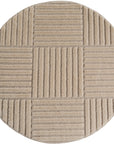 Tapis rond à motifs relief Damier Beige – STUDIO DECO