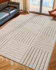Tapis à motifs en relief Damier Crème – STUDIO DECO