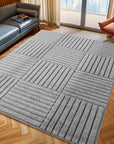 Tapis à motifs en relief Damier Gris – STUDIO DECO