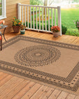 Tapis Naturel aspect jute motifs géométrique Beige et Noir – STUDIO DECO