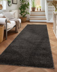 Tapis de couloir Uni à poils courts - Anthracite – STUDIO DECO