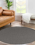 Tapis Uni Rond à poils courts - Gris – STUDIO DECO