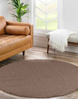 Tapis Uni Rond à poils courts - Mocca – STUDIO DECO