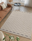 Tapis effet Jute naturel à Relief Stries - Beige – STUDIO DECO