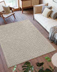 Tapis effet Jute naturel à Relief pavés - Beige – STUDIO DECO