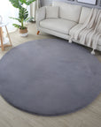 Tapis rond Fourrure toucher doux - Gris – STUDIO DECO