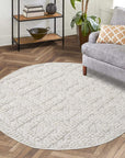 Tapis Rond Mira à Relief - Crème – STUDIO DECO