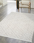 Tapis Mira Relief à franges - Crème – STUDIO DECO
