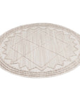 Tapis Rond Ethnique à relief - Crème – STUDIO DECO