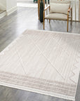 Tapis Ethnique relief à franges - Crème – STUDIO DECO
