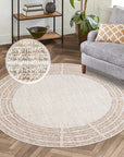 Tapis Rond à relief - Crème et Rose – STUDIO DECO