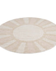 Tapis Sunny Rond laineux - Crème et Rose – STUDIO DECO