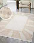 Tapis Sunny laineux à franges - Crème et Rose – STUDIO DECO