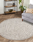 Tapis Tarza Rond à textures - Beige – STUDIO DECO