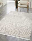 Tapis Tarza texture à franges - Beige – STUDIO DECO