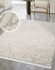 Tapis Tarza texture à franges - Beige – STUDIO DECO