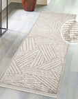 Tapis Tarza texture à franges - Beige – STUDIO DECO