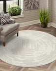 Tapis rond à motifs Abstrait - Beige – STUDIO DECO