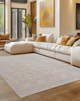 Tapis bouclés à relief ETHNIK Crème – STUDIO DECO
