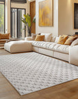 Tapis bouclés à relief DAMIER Crème – STUDIO DECO