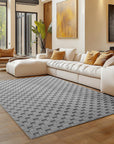 Tapis bouclés à relief DAMIER Gris – STUDIO DECO