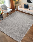Tapis Shaggy Uni à poils longs - Gris Clair – STUDIO DECO