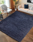 Tapis Shaggy Uni à poils longs - Bleu – STUDIO DECO