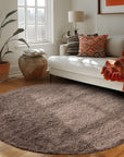 Tapis Shaggy Uni Rond - Taupe – STUDIO DECO