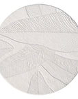 Tapis Rond à motifs en relief - LEAF Crème – STUDIO DECO