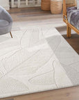 Tapis à motifs en relief - LEAF Crème – STUDIO DECO