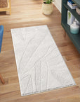 Tapis de couloir à motifs en relief - LEAF Crème – STUDIO DECO