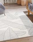 Tapis à motifs en relief - LEAF Gris – STUDIO DECO