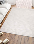 Tapis Intérieur/Extérieur à motif relief Vagues Crème – STUDIO DECO