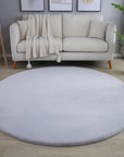 Tapis rond Fourrure toucher doux - Gris Clair – STUDIO DECO