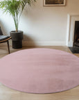 Tapis Rond à poils doux Lavable Rose – STUDIO DECO